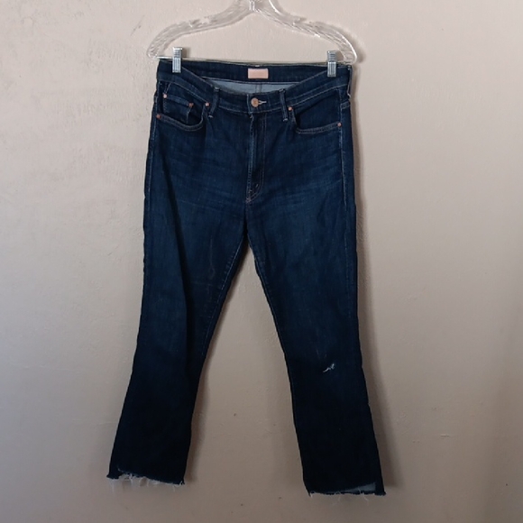 MOTHER The Insider Crop Step Fray Jeans In Clean Sweep Size 30 - Picture 1 of 8